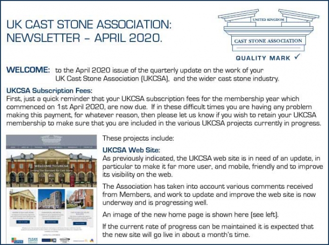 UKCSA Newsletter 2020 April